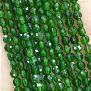 Natural Green Diopside Beads Faceted Circle AAA-Grade, approx 4mm [GB17787]