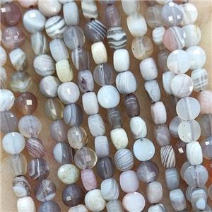 Natural Botswana Agate Beads Faceted Circle, approx 4mm [GB17818]