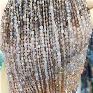 Natural Moonstone Beads Multicolor Faceted Circle, approx 4mm [GB17823]