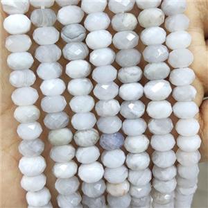 Natural White Crazy Lace Agate Beads Faceted Rondelle, approx 8mm [GB17836]