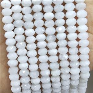 Natural White Moonstone Beads Faceted Rondelle, approx 10mm [GB17839-10MM]