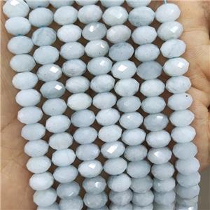 Natural Aquamarine Beads Blue Faceted Rondelle, approx 8mm [GB17843]