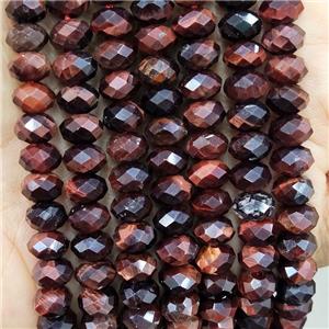 Tiger Eye StoneBeads Red Faceted Rondelle, approx 8mm [GB17849]