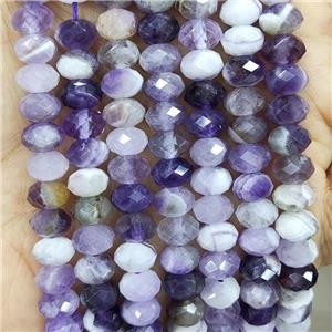 Dogtooth Amethyst Beads Purple Faceted Rondelle, approx 8mm [GB17852]