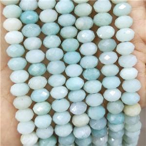 Natural Blue Amazonite Beads Faceted Rondelle, approx 12mm [GB17854-12MM]