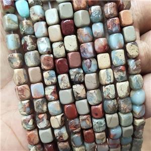 Natural Imperial Jasper Beads Cuboid, approx 5-7mm [GB17876]