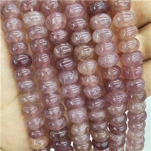 Natural Pink Strawberry Quartz Beads Rondelle Square, approx 10-12mm [GB17881]