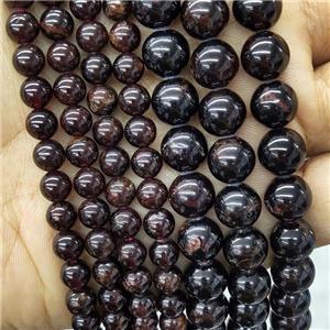 Natural Garnet Beads DarkRed C-Grade Smooth Round, approx 8mm dia [GB17892-8MM]