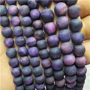 Purple Tiger Eye Stone Beads Matte Round, approx 10mm dia [GB17897-10MM]