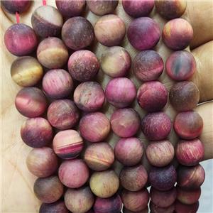 Pink Tiger Eye Stone Beads Matte Round, approx 8mm dia [GB17900-8MM]