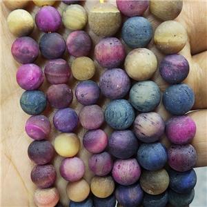 Tiger Eye Stone Beads Matte Round Mixed Color, approx 8mm dia [GB17901-8MM]