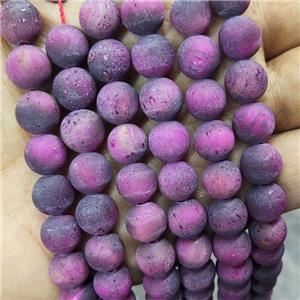 Fuchsia Tiger Eye Stone Beads Matte Round, approx 10mm dia [GB17906-10MM]