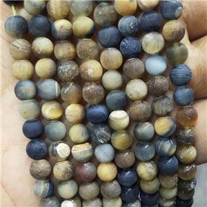 Fancy Tiger Eye Stone Beads Matte Round, approx 10mm dia [GB17907-10MM]