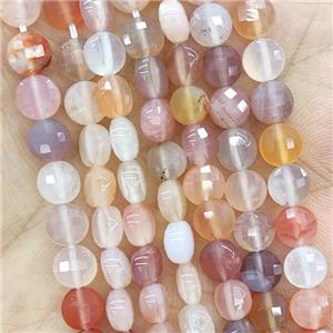 Natural Agate Beads Multicolor Faceted Circle, approx 8mm [GB17912-8MM]