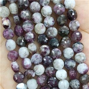 Natural Plum Blossom Tourmaline Beads Faceted Circle, approx 6mm [GB17916]