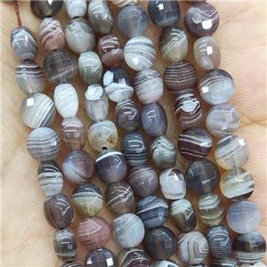 Natural Botswana Agate Beads Faceted Circle, approx 6mm [GB17919]