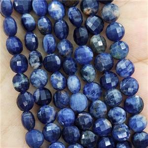 Natural Blue Sodalite Beads Faceted Circle, approx 8mm [GB17924]