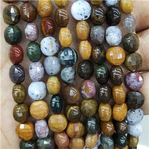 Natural Ocean Agate Beads Multicolor Faceted Circle, approx 6mm [GB17952]