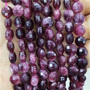 Fuchsia Jade Beads Dye Faceted Circle, approx 8mm [GB17967]