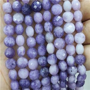 Natural Lepidolite Beads Purple Faceted Circle, approx 6mm [GB17971-6MM]
