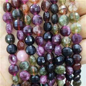 Jade Beads Multicolor Dye Faceted Circle, approx 8mm [GB17972]
