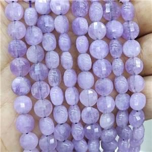 Jade Beads Lavender Dye Faceted Circle, approx 8mm [GB17973]