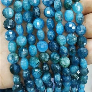 Jade Beads Blue Dye Faceted Circle, approx 8mm [GB17975]