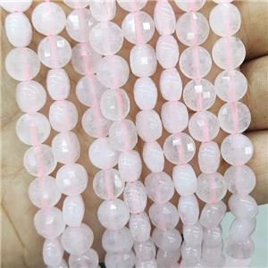 Pink Rose Quartz Beads Faceted Circle, approx 8mm [GB17983-8MM]