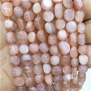Natural Peach Moonstone Beads Chips Freeform, approx 7-10mm [GB18000]