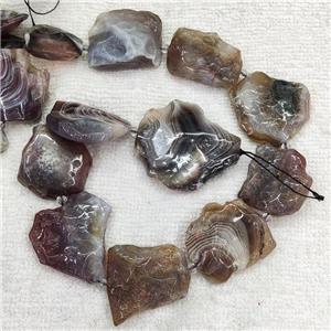 Natural Botswana Agate Beads Nugget Gray Slice Freeform Rough, approx 15-35mm [GB18010]