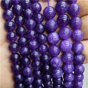 Purple Jade Beads Dye Smooth Round, approx 10mm dia [GB18016-10MM]