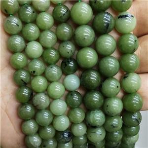 Green Jade Beads Dye Smooth Round, approx 10mm dia [GB18020-10MM]
