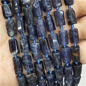 Natural Iolite Beads Inkblue Tube, approx 7-14mm [GB18034]