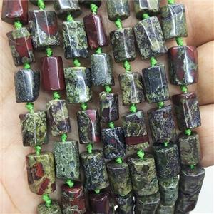 Natural Dragon Bloodstone Beads Green Tube, approx 7-14mm [GB18041]