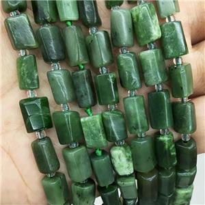 Natural Green Canadian Chrysoprase Beads Tube Heat Treat, approx 7-14mm [GB18046]