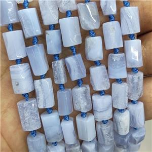 Natural Blue Lace Agate Beads Tube, approx 7-14mm [GB18050]