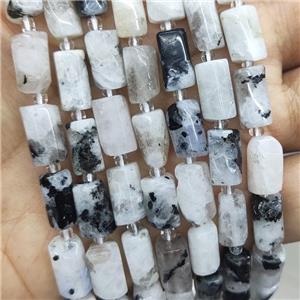 Natural White Moonstone Beads Tube C-Grade, approx 7-14mm [GB18062]