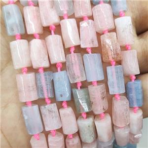 Natural Morganite Beads Multicolor Tube, approx 7-14mm [GB18064]