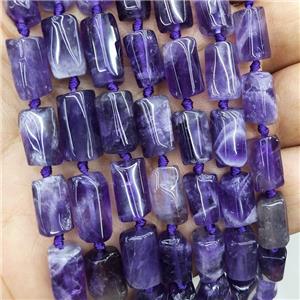 Natural Amethyst Tube Beads Purple, approx 7-14mm [GB18068]