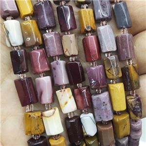 Natural Mookaite Beads Multicolor Tube, approx 7-14mm [GB18081]