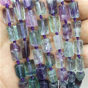 Natural Fluorite Beads Multicolor Tube, approx 7-14mm [GB18095]