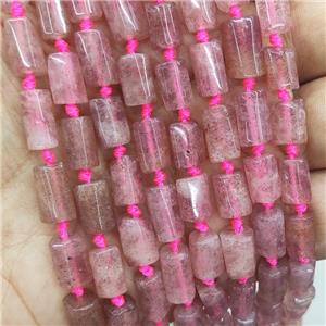 Natural Pink Strawberry Quartz Beads Tube, approx 7-14mm [GB18104]