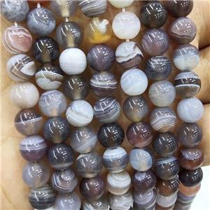Natural Botswana Agate Beads Gray Smooth Round, approx 12mm dia [GB18127-12MM]