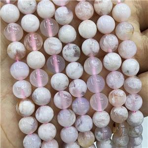 Cherry Sakura Agate Beads Smooth Round, approx 4mm dia [GB18151-4MM]
