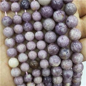 Purple Lepidolite Beads Smooth Round, approx 4mm dia [GB18164-4MM]