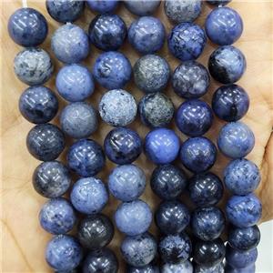 Blue Dumortierite Beads Smooth Round, approx 4mm dia [GB18171-4MM]