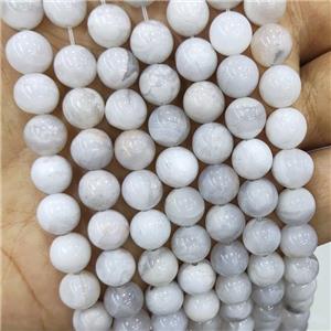 Natural Crazy Lace Agate Beads White Smooth Round, approx 4mm dia [GB18199-4MM]