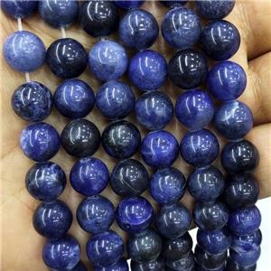 Natural Blue Sodalite Beads Smooth Round, approx 4mm dia [GB18213-4MM]