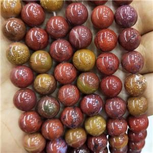 Red Nueva Agate Beads Smooth Round, approx 12mm dia [GB18216-12MM]
