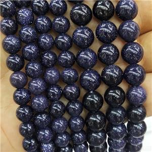 Blue Sandstone Beads Smooth Round, approx 8mm dia [GB18237-8MM]